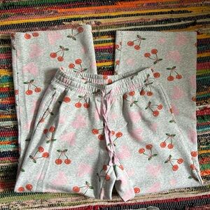 Zoe & Liv Target Cherry Heart Fleece Wide Leg Pants S